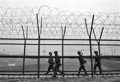 5日，韓國邊境城市坡州，韓國士兵在此巡邏，這里距離軍事分界線不遠(yuǎn)。